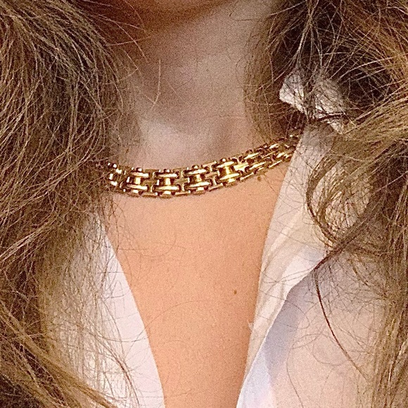 HEAVY ✨ 14K Yellow Gold Link sapphire Necklace - Picture 10 of 11